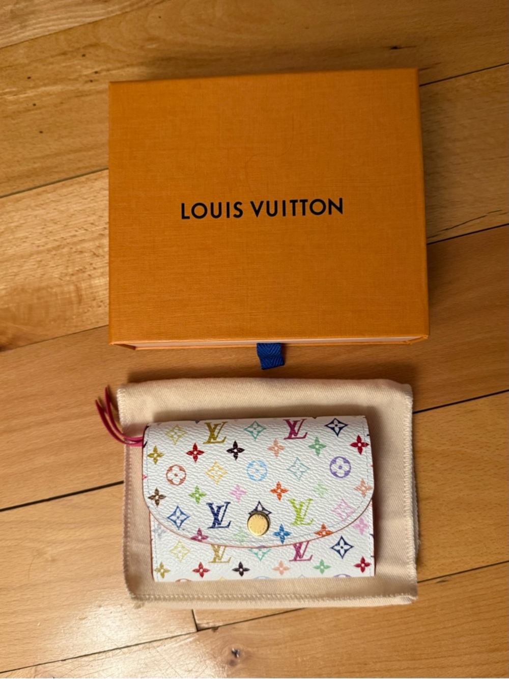 Louis Vuitton White Multicolor Monogram Compact Wallet